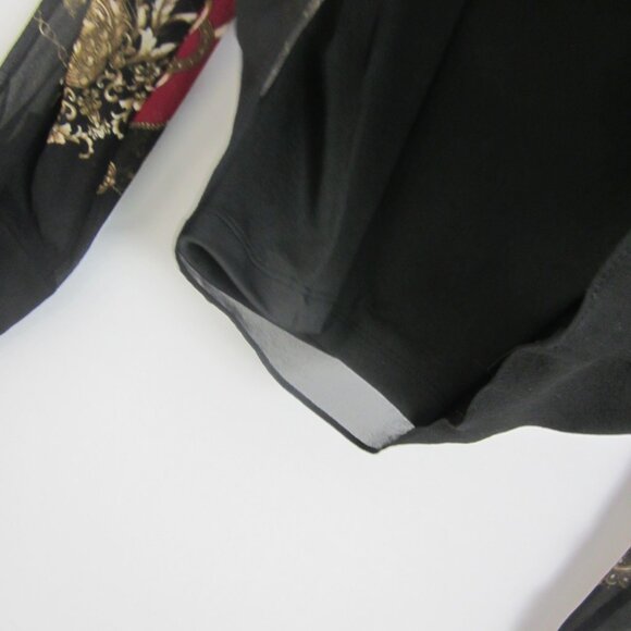 ECI New York Womens 8 Burgudy Purple Black Gold Silk LS V Neck Top Cami 2 Piece - Picture 9 of 9